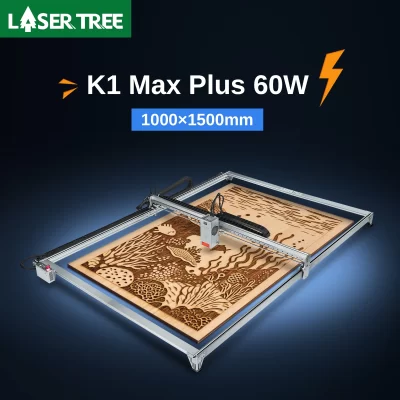 LASER TREE K1Max Plus Gravador a laser com módulo laser ajustável 20W 40W 60W Máquina de corte e gravação Área de trabalho 1000x1500mm