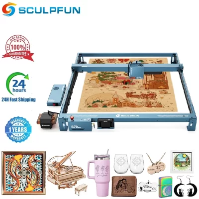Sculpfun s70 max 70w máquina de corte gravador a laser com kit de assistência de ar 830*800mm área de gravação suporte foco automático trabalho offline