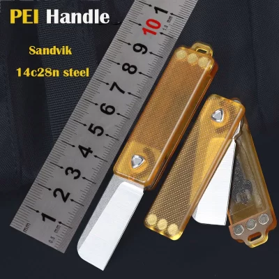 Pei-360 ° Rotating Folding Knife, 14C28N Blade, Outdoor Camping Fruit Knife, Ferramenta EDC, Open Express Tactics, Autodefesa Presente