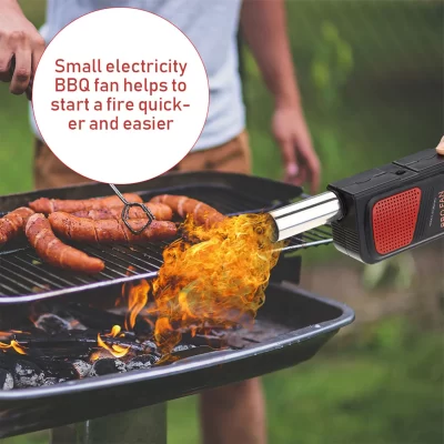 Ventilador de ar elétrico portátil para churrasco, para acampamento ao ar livre, piquenique, churrasco, ferramenta de cozinha