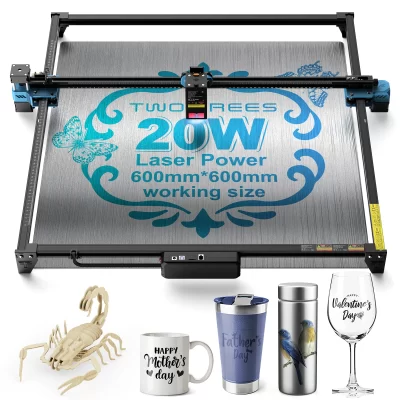 Máquina de gravação a laser CNC TwoTrees TTS-20 MAX 20W com controle offline Wifi Máquina de corte e gravação a laser de metal