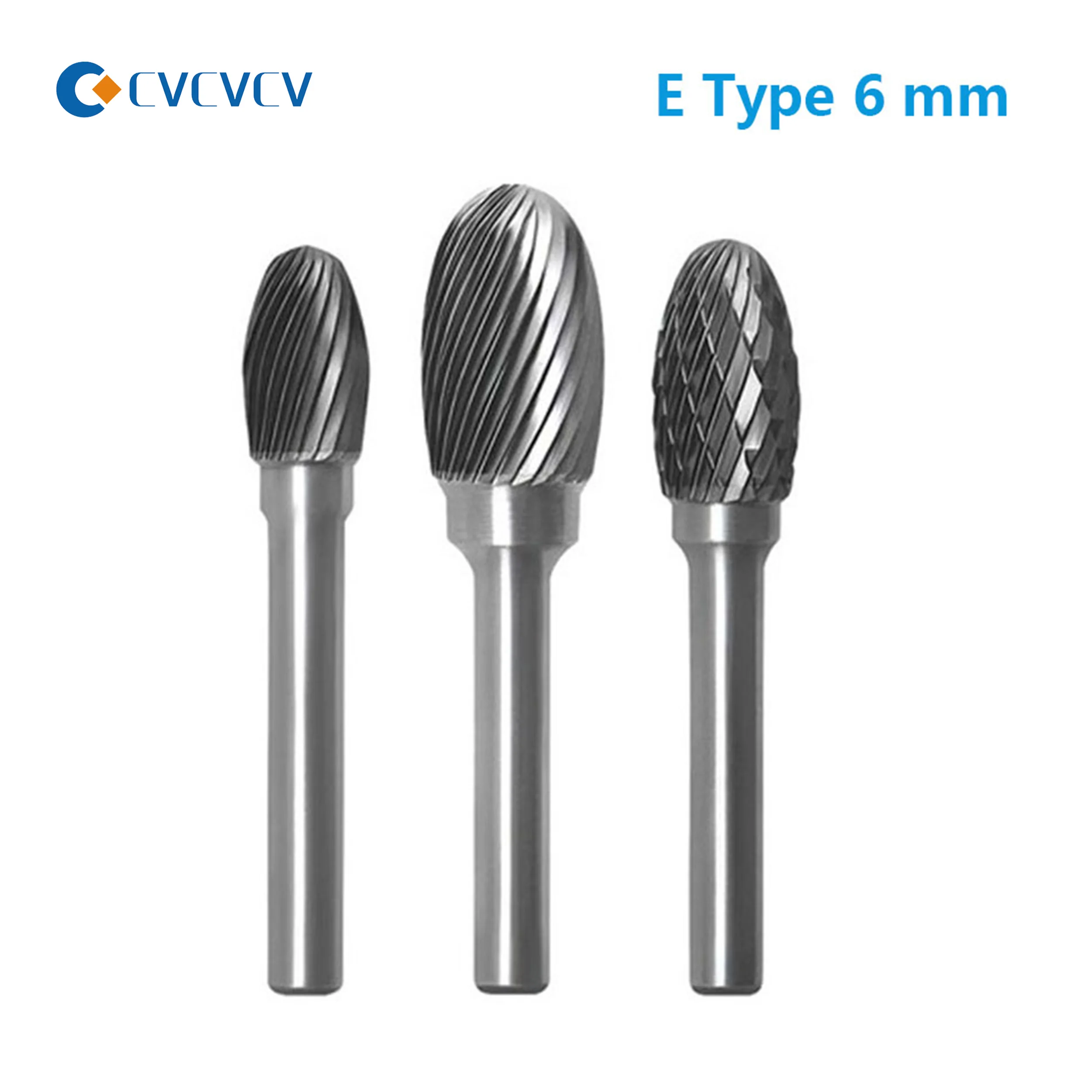 Tungsten Steel Carbide Rotary File Double Cross Teeth Oval Milling Cutter EX E0610 0813 1425M06 CNC Metal Cutter 6mm Rotary File - Image 4