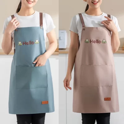 1pc avental à prova dwaterproof água unisex com bolso grande limpeza cozinhar churrasco avental uniforme de trabalho para chef barista horticulturista manicure