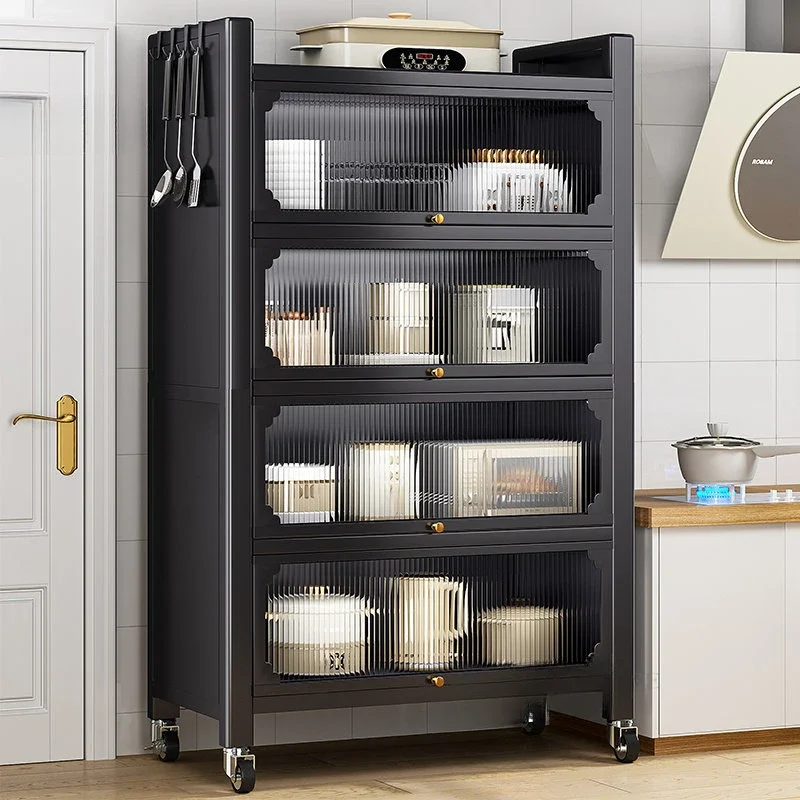 Armários de cozinha de metal simples, móveis para casa, armários de armazenamento multicamadas, prateleiras de chão, cozinha, armário de talheres multifuncional - Image 5