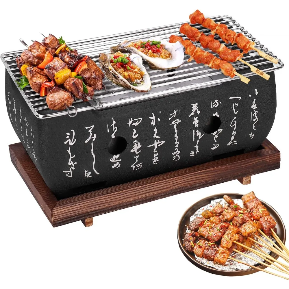 Estilo japonês ao ar livre churrasqueira portátil fogão a carvão/placa de churrasco doméstico ferramentas acessórios