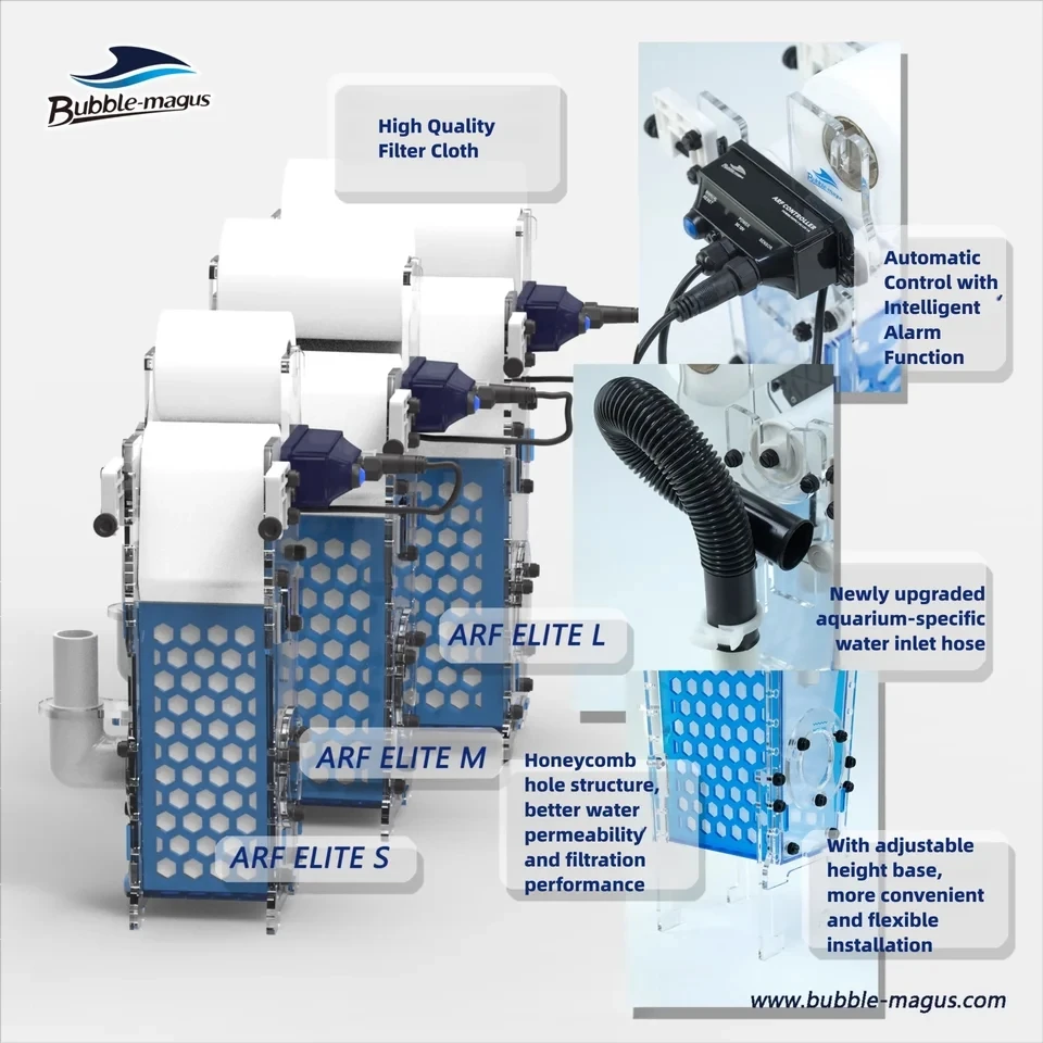Bolha magus arf elite 2025 nova versão filtro de rolo automático aquário tanque de peixes sistema de filtragem de cárter de lã automático - Image 2