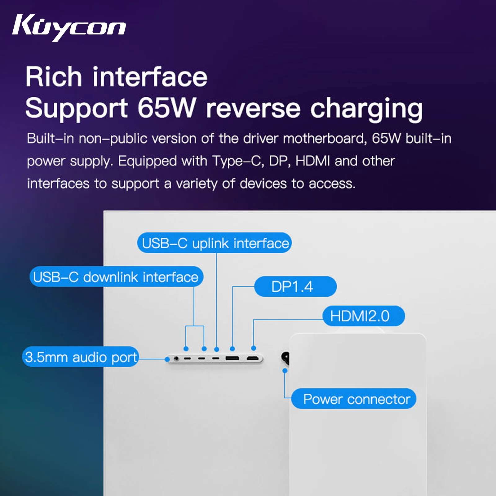 New Kuycon Q27A Computer Monitor 27 Inch UHD IPS LED LCD PC Display 65Hz Aluminum Alloy 2K Type-C HDMI Gaming Compective Screen - Image 3