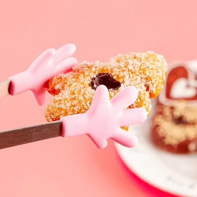 Mini Silicone Food Clips, punho de aço inoxidável, Palm Stainless Steel, Lovely, antiderrapante Snacks, pinças, não necessário, ferramentas manuais, 1Pc