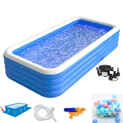 Foldable Dog Pool ,Durable Dog Pool With Reinforced Support Boards For Outside Backyard