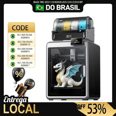 CREALITY K2 Combo Speedy Impressora 3D 600 mm/s Câmera AI de alta velocidade Dimensão 260 * 260 * 260 mm
