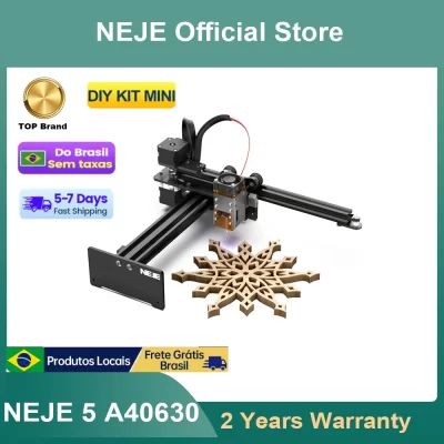 Neje 5 cortador/gravador a laser portátil sem fio com módulo laser a40630 para madeira, couro, acrílico, gravação a laser portátil