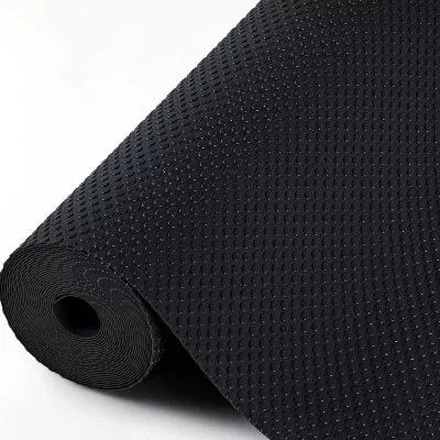 1PC Kitchen Shelf Liner - Non-Slip Waterproof Drawer Mat, Washable Oilproof Cabinet Pad, Non-Adhesive Black