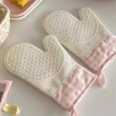 Novo bonito silicone cozinha único forno luva luvas isolamento resistente ao calor forno microondas luva ferramentas de cozimento