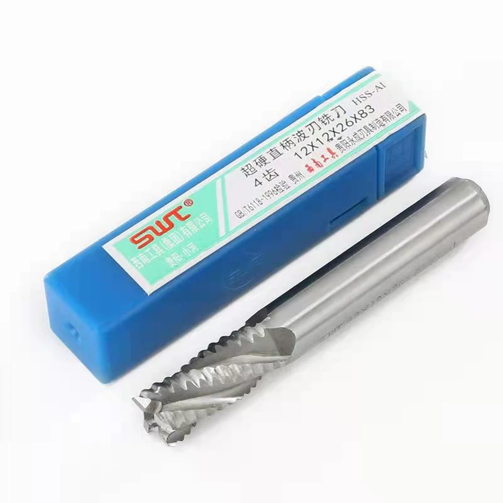 1Pc HSS-AL Roughing End Mill HSS Cutters 4 Flute 5mm to 32mm 6mm 8mm 10mm 12mm 16mm End mill wave edge Roughing milling cutter - Image 6