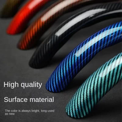 1/2PCS Laser Carbon Fiber Silicone Car Steering Wheel Cover 1K Micro Fiber Leather PVC Wheel Booster Cover Non-Slip Universal