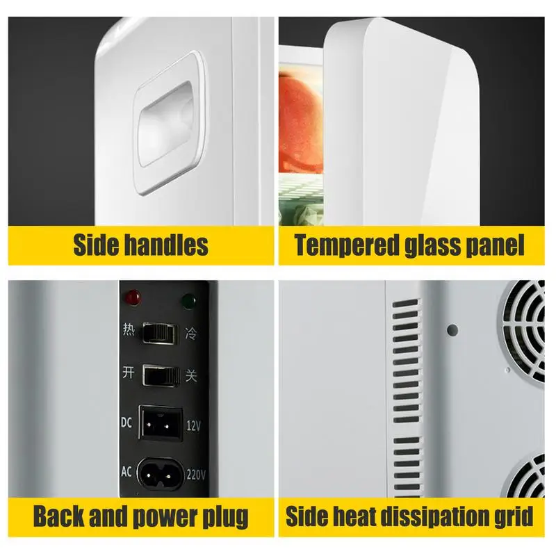 8L Portable Car Mini Small Refrigerator Electric Freeze Heating Dual Use Household Refrigerator SkinCare Makeup Storage 12V 220V - Image 5