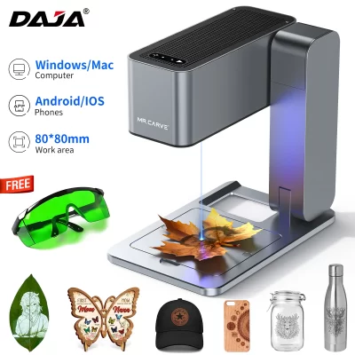MR.CARVE C1 Laser Engraver Portable Laser Engraving Machine for Mobile APP Windows Mac Engrave leaves wood Plastic Painted Metal