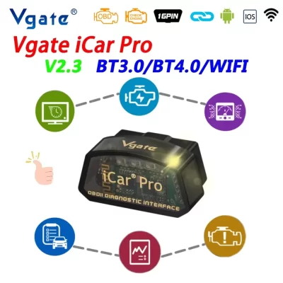 Vgate iCar Pro elm327 V2.3 OBD 2 OBD2 Ferramenta de diagnóstico de carro WIFI Bluetooth 4.0 para IOS Ferramenta de digitalização ODB2 Scanner automático PK ELM 327 V1 5