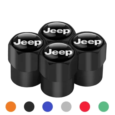 Tampas de válvula de pneu de roda de carro, 4 unidades, capa de haste com logotipo, estilo automático para jeep renegade wrangler jk compass grand cherokee gladiador