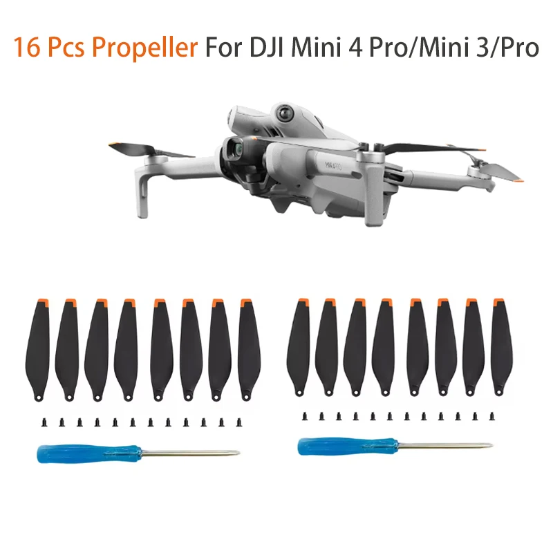 16 Pcs Propeller Props Blade for DJI MINI 3/4 PRO Drone Replacement Light Weight Wing Spare Parts for MINI 3 4 PRO Accessories
