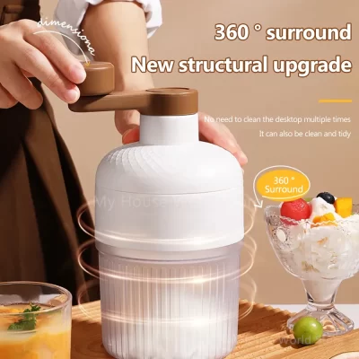 Máquina de gelo raspado mini triturador de gelo operado manualmente máquina de milkshake de gelo raspado doméstico portátil pequena máquina de granizo ferramenta de cozinha
