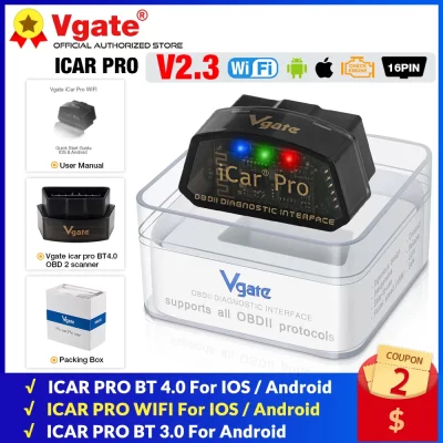 Vgate icar pro elm327 wifi obd2 scanner bluetooth-compatível 4.0 para android/ios carro ferramenta de diagnóstico automático pk icar2 elm 327 v1.5