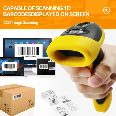 Scanner de código de barras 2d 1d com fio/2.4g sem fio/bluetooth leitor de código de barras portátil para produto de logística de supermercado