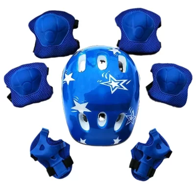 Capacete de patinação em linha, equipamento de proteção, 7 peças, cotoveleiras, joelheiras para equilíbrio, scooter, bicicleta, equipamentos esportivos ao ar livre