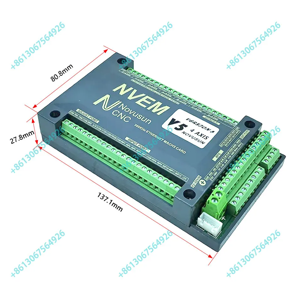 Controlador de movimento cnc nvem 300khz ndv5 versão atualizada 3/4/5/6 eixos mach3 placa de controle de interface ethernet + display lcd - Image 5