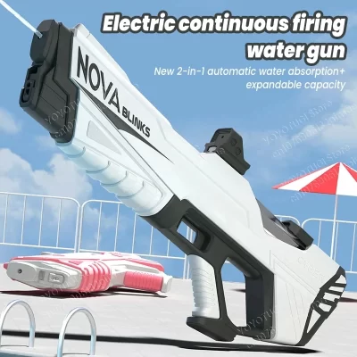 Arma automática elétrica completa do armazenamento da água, grande capacidade, absorção de água da indução, brinquedo da praia, jogo da luta, novo