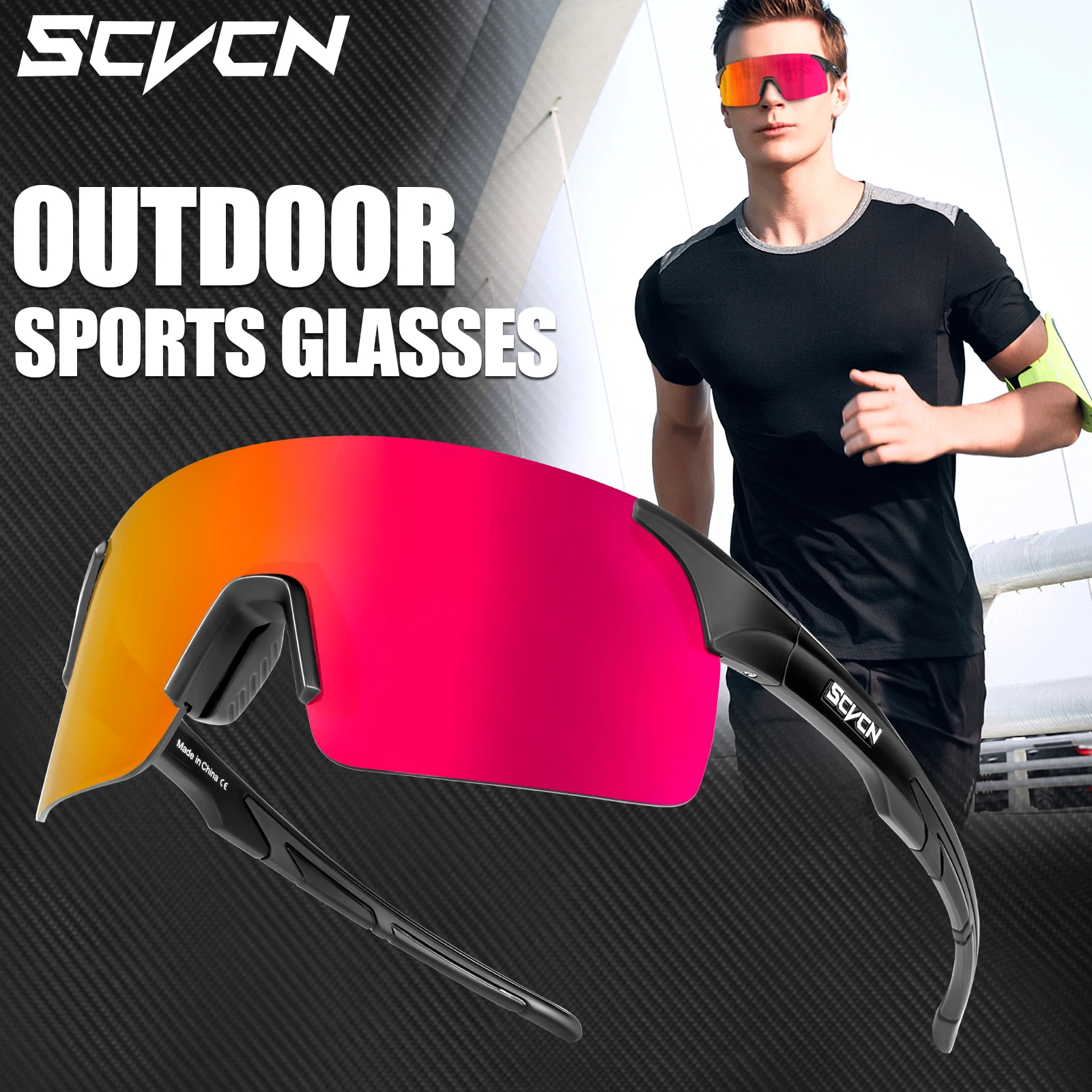 SCVCN Sports Cycling Glasses Men Women Outdoor Riding Windproof Protection Glasses MTB UV400 Sunglasses Fishing Hiking Glasses - Image 3