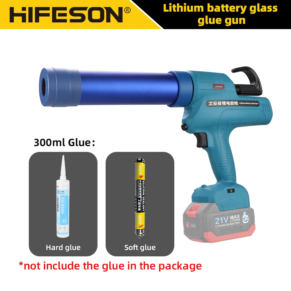 HIFESON 300ml Pistola de calafetagem elétrica Pistolas selantes automáticas Pistola de cola elétrica Ferramenta elétrica adesiva para Makita 18V 21V 26V