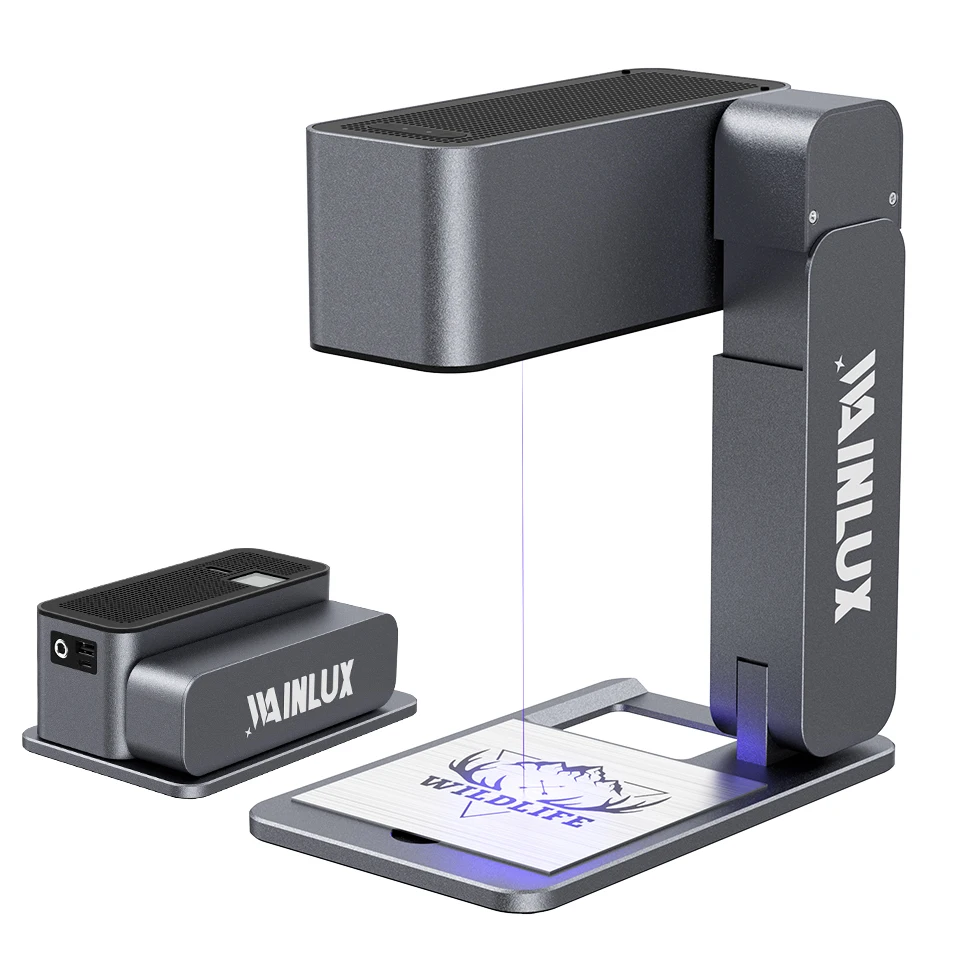 Walinux z3 cortador de gravador a laser impressora alta precisão 60w máquina gravura dobrável foco automático 600 mm/s para vidro acrílico