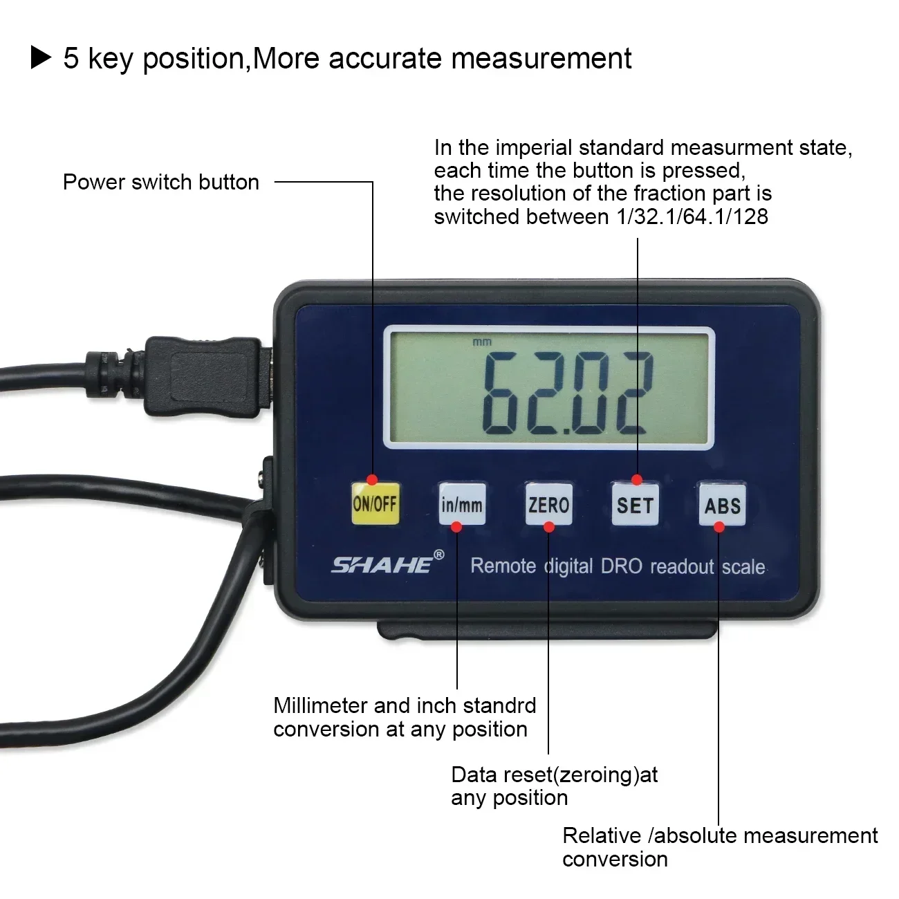 SHAHE Digital Readout Linear 0-150mm/0-6inch Accurate Digital LCD Digital Readout Lathe Linear Scale for Milling Machines - Image 4