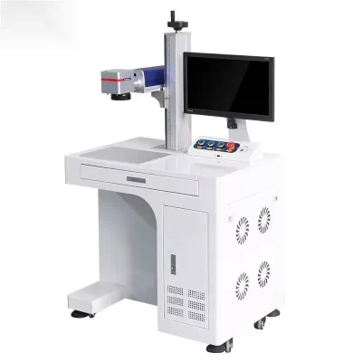 Máquina de codificação e gravação a laser uv, máquina de marcação a laser, marcação de fibra, contador de mesa, aço inoxidável, metal, plástico