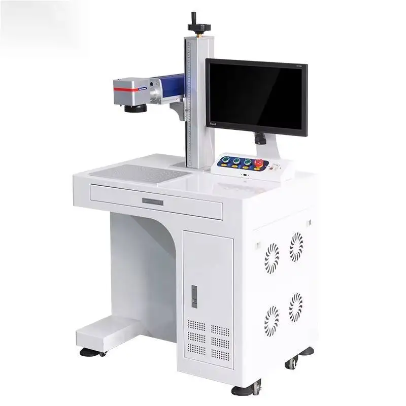 Máquina de codificação e gravação a laser uv, máquina de marcação a laser, marcação de fibra, contador de mesa, aço inoxidável, metal, plástico