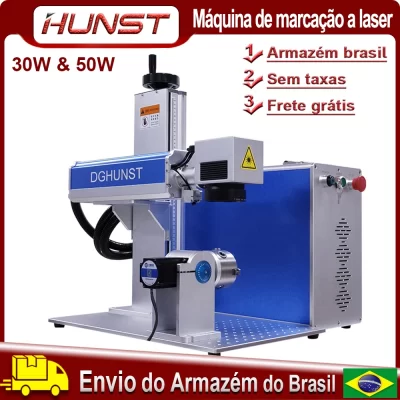 Hunst 30W 50W Raycus MAX Máquina de marcação a laser de fibra para gravação de joias DIY ouro, prata, latão, metal, aço inoxidável.