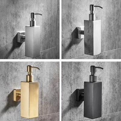 304 de aço inoxidável dispensador sabão fixado na parede 200ml novo hotel dispensador sabão líquido mão dispensador acessórios do banheiro