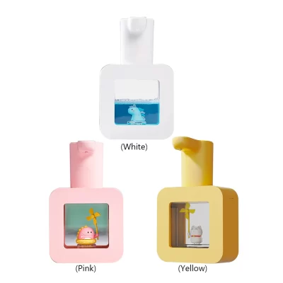 Cartoon Pet Foam Soap Dispenser, Carregamento USB, Máquina de espuma líquida montado na parede, Sensor Touchless para Hotel, Lavatório