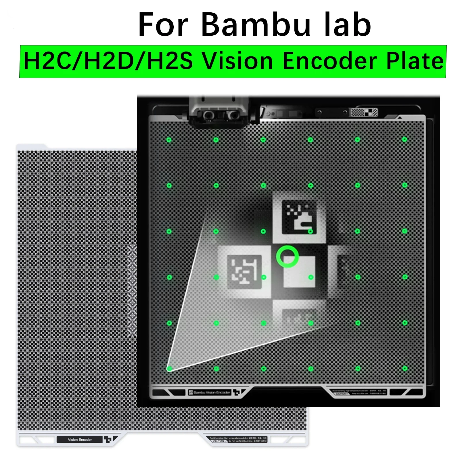 Para bambu lab h2d visão codificador placa impressora 3d 50μm precisão de movimento calibração avançada ambulab h2s visão codificador