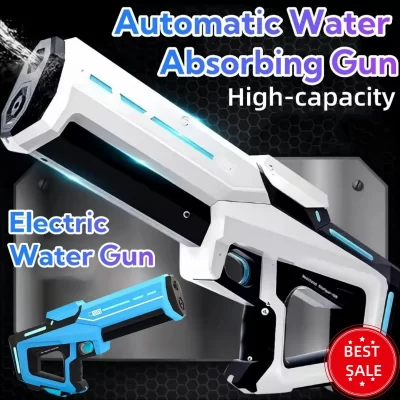 Pistolas de água elétricas para adultos, poderosa esguicho, sucção automática de água, blasters de água, verão, brinquedo de praia ao ar livre para crianças, presente