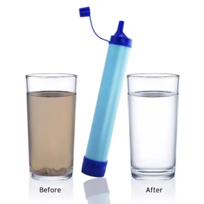 Filtro de água de emergência para acampamento ao ar livre, filtragem de emergência para vida ao ar livre, consumo direto, purificador de água individual, esterilização