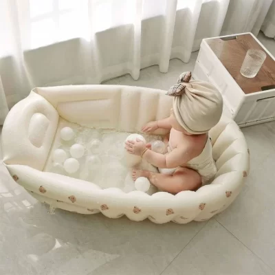 Cartoon Pattern Bathtub 90x55x30cm Foldable PVC Indoor Swimming Pool for Infants Summer Kids Water Fun Game