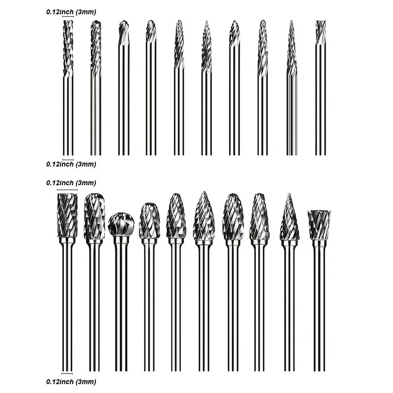 Carbide Burr Set Die Grinder Rotary Tool Rasp for Dremel Wood Carving Bits Metal Grinding Engraving Cutting Trimming Porting - Image 2