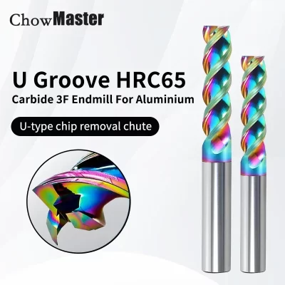 U Slot Carbide Endmill HRC65 3 Flute DLC Coating Tungsten Steen Milling Cutter 4mm 6mm 8mm 10mm 12mm CNC Tools for Aluminum
