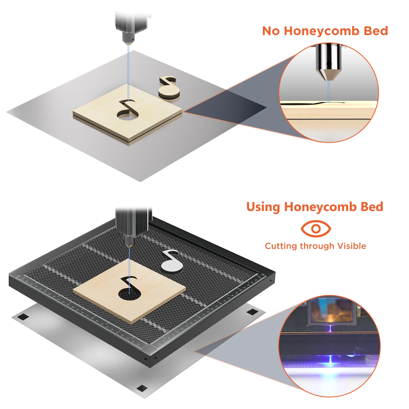 Mesa de trabalho ACMER 260*215mm 500*500mm Cama de favo de mel Placa universal Proteção de mesa Dissipação de calor para gravação a laser - Image 6