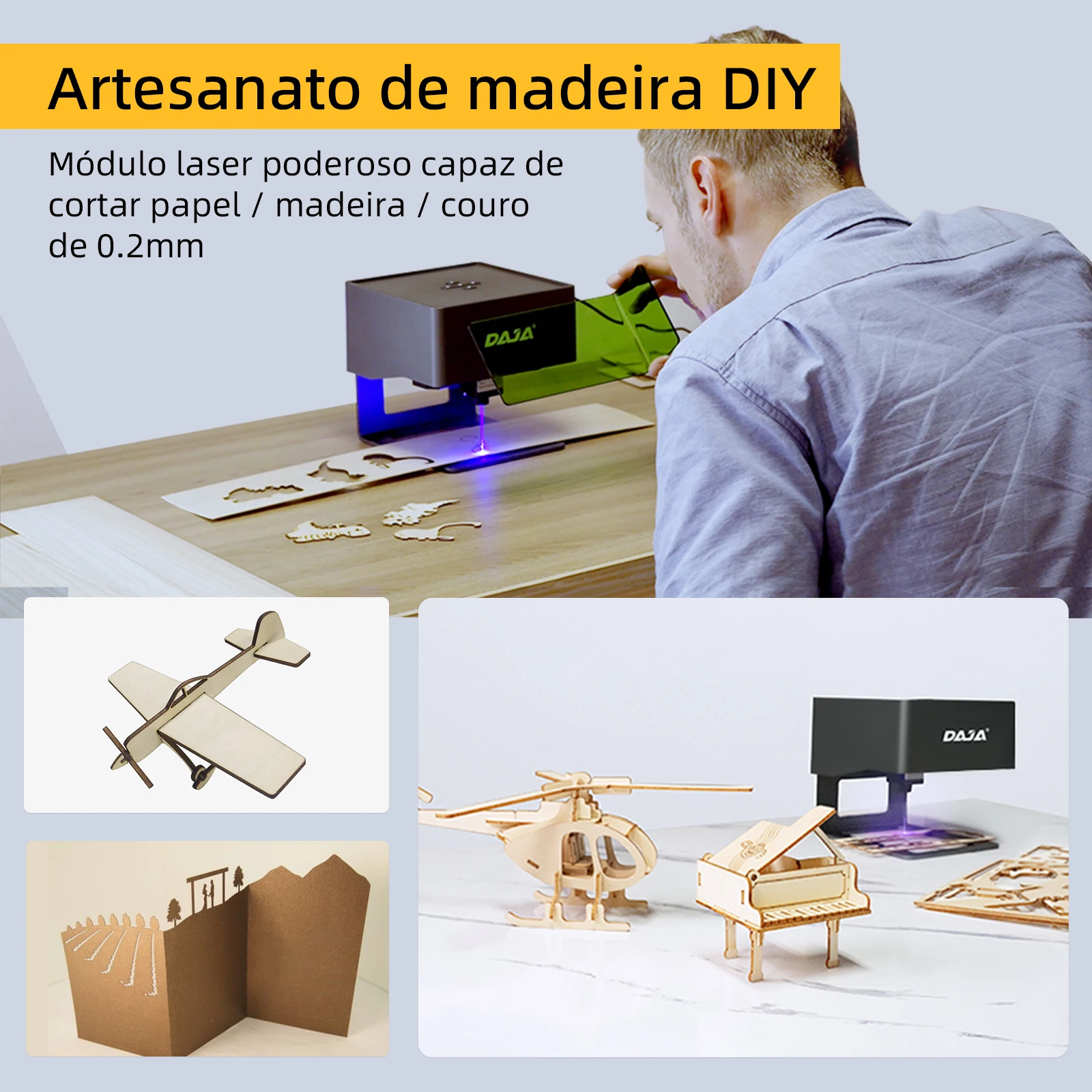 Daja mini gravador a laser portátil diy máquina bluetooth pintado papel couro madeira plástico logotipo cnc máquina - Image 4