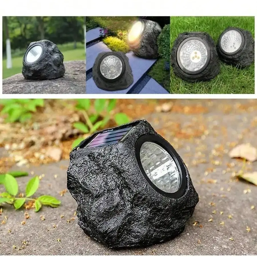 Simulação de led pedra luz solar ao ar livre jardim holofotes luzes decoração paisagem à prova dwaterproof água solar gramado lâmpadas