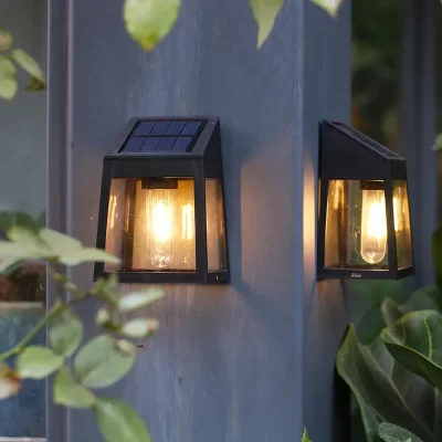 Luz de parede solar ao ar livre à prova dwaterproof água luz solar caminho cerca lâmpada quintal luminosa arruela parede decoração do jardim lâmpada tungstênio