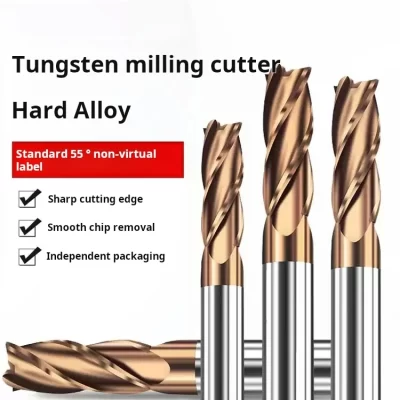 HRC55 CNC Milling Cutter Carbide End Mill 4 Flutes Machine Cutter Tools For Metal 3 5 6 8 Shank Tungsten Steel endmills